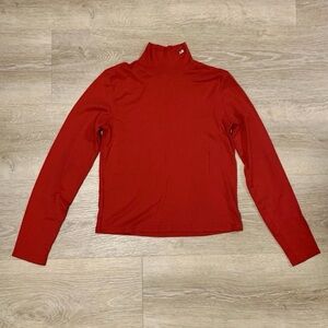 Vintage 90s Polo Jeans Co Ralph Lauren Red Cotton Turtleneck Top S/M Y2K